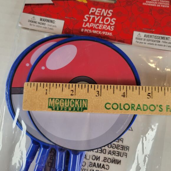 Pokemon Pokeball Party Favor Pens 8ct Officially Licensed Amscan New - Picture 4 of 7